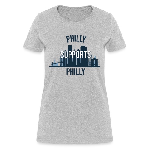 Philly Supports Philly skyline blue transparentbg - Women's T-Shirt