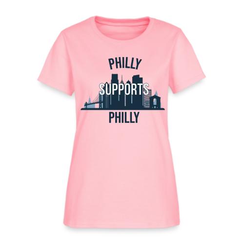 Philly Supports Philly skyline blue transparentbg - Women's T-Shirt