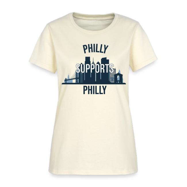 Philly Supports Philly skyline blue transparentbg