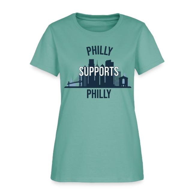 Philly Supports Philly skyline blue transparentbg