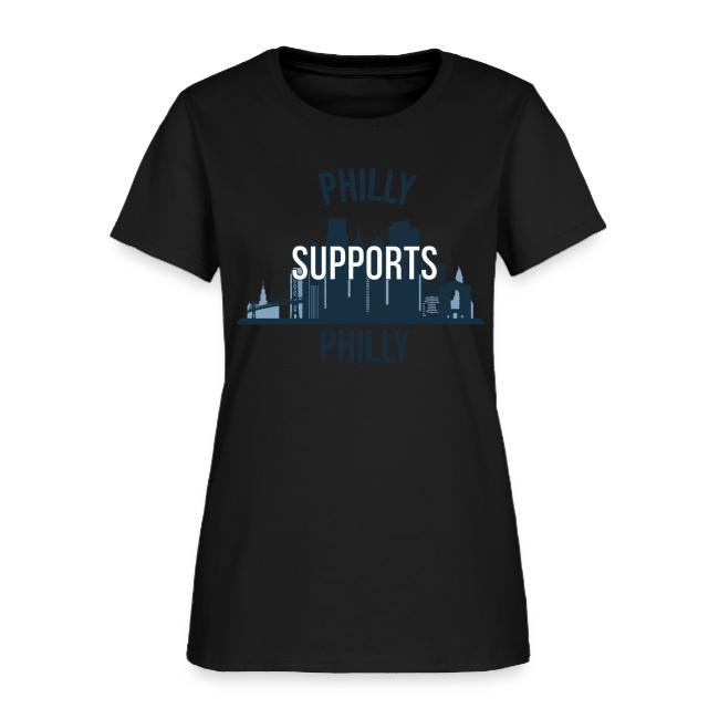 Philly Supports Philly skyline blue transparentbg