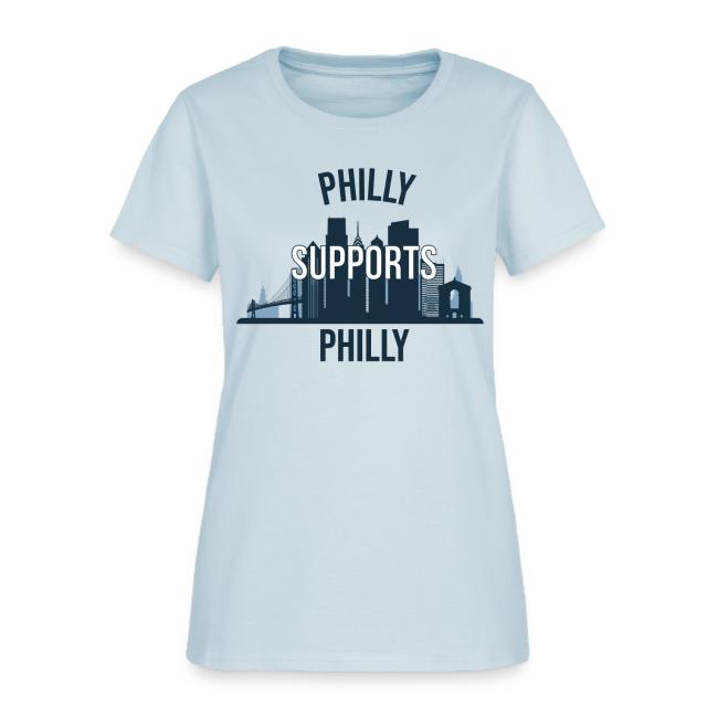 Philly Supports Philly skyline blue transparentbg