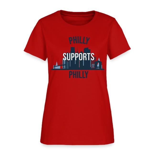 Philly Supports Philly skyline blue transparentbg