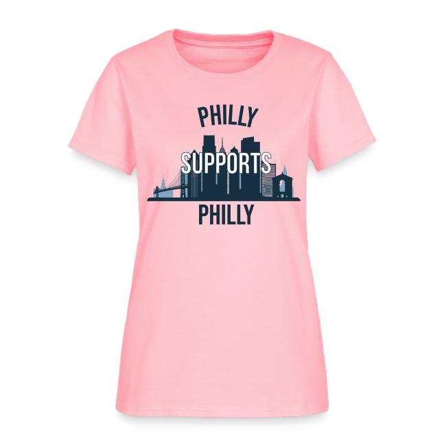 Philly Supports Philly skyline blue transparentbg