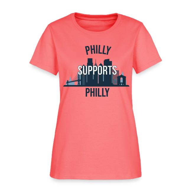 Philly Supports Philly skyline blue transparentbg