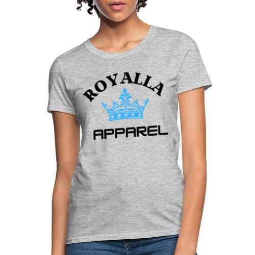 Royalla Apparel LogoBlack with Blue Words - Women's T-Shirt