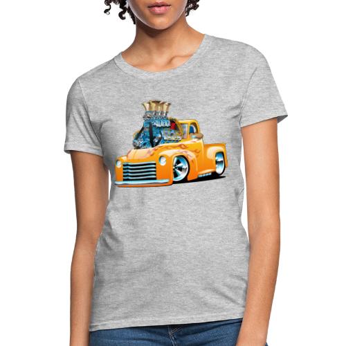 American Classic Hot Rod Pickup Truck Cartoon - Women's T-Shirt