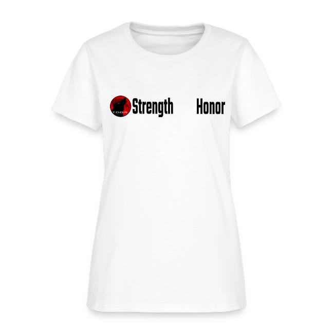 Strength and Honor - Black and White Letters