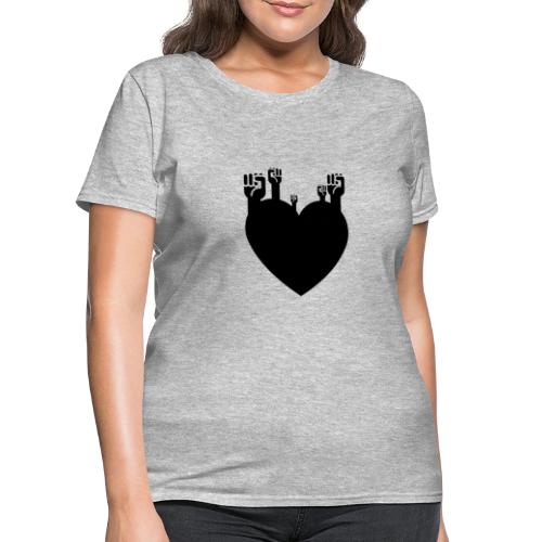 Fist Heart Blk - Women's T-Shirt
