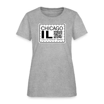 New Vintage Travel Location Chicago IL - Women's T-Shirt - heather gray - Front