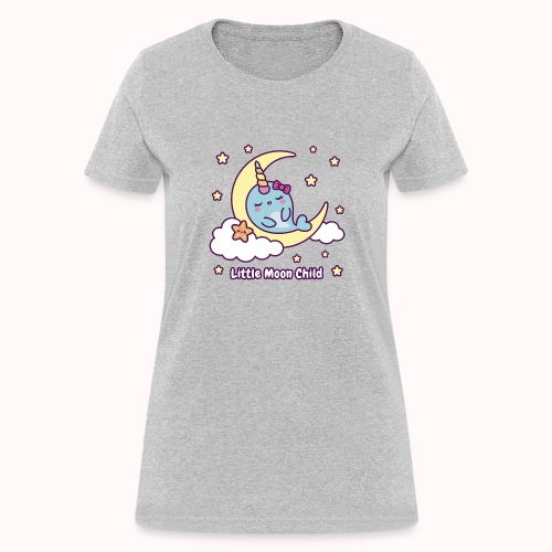 Little Moon Child - Narwhal Dreams On Crescent - Women's T-Shirt