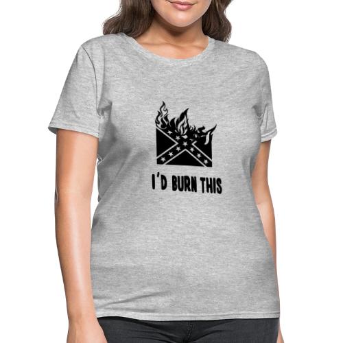 Confederate Flag Burning - Women's T-Shirt