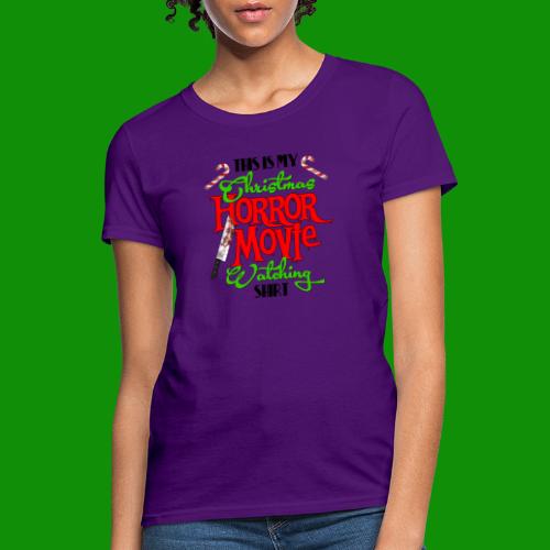 Christmas Horror Movie Watching Shirt - Women's T-Shirt