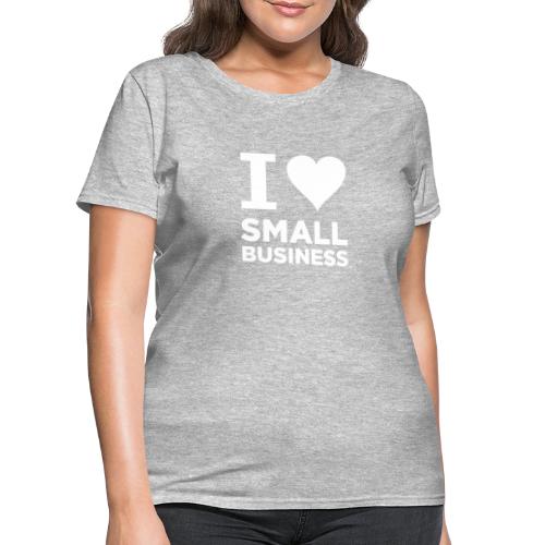 I Heart Small Business Logo (All White) - Women's T-Shirt