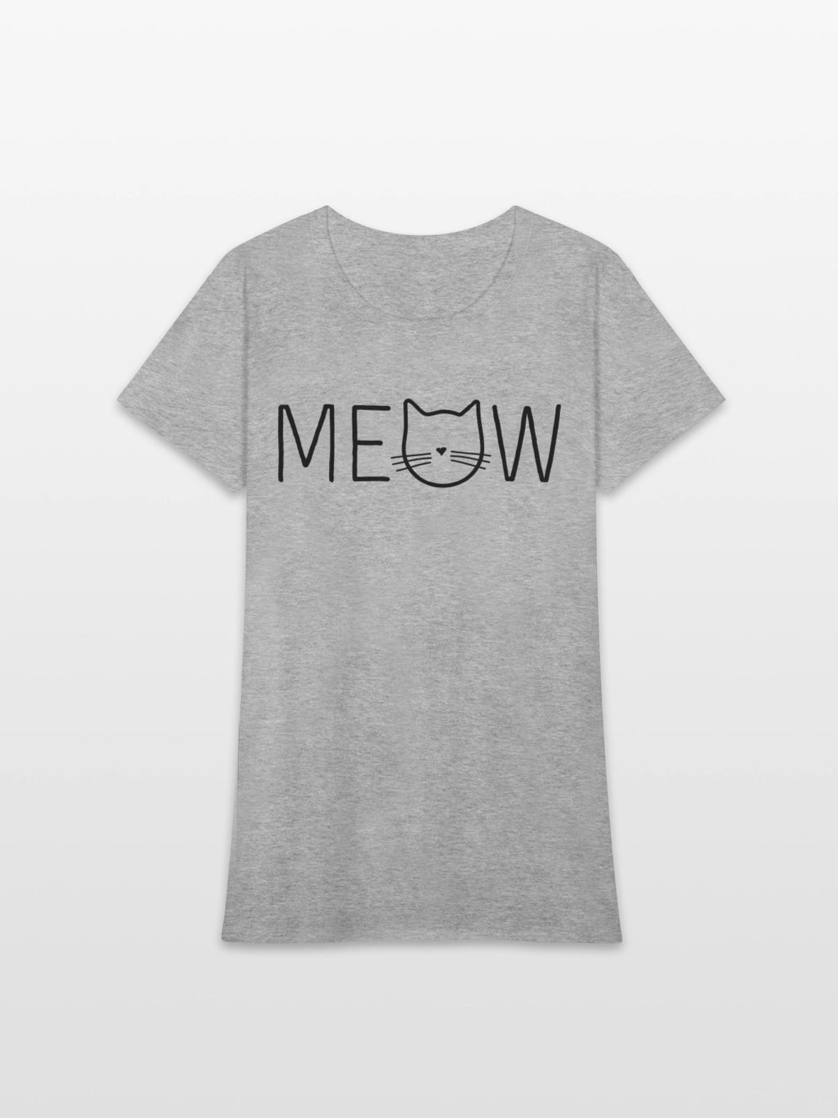 Meow Cat Face - Women's T-Shirt - heather gray - Front