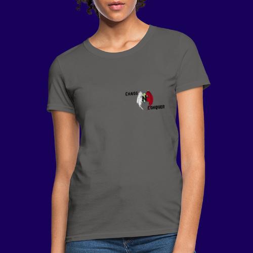 ChaosNConquer Design Logo with Steampunk Girl - Women's T-Shirt