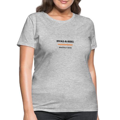 Divas N Rides Black and Orange Graphics - Women's T-Shirt
