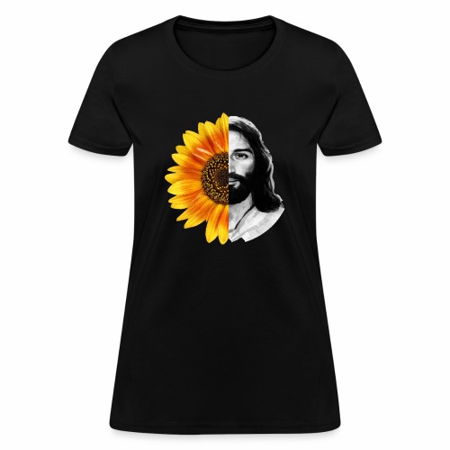 Jesus Christ Sunflower Christian God Faith Flower - Women's T-Shirt