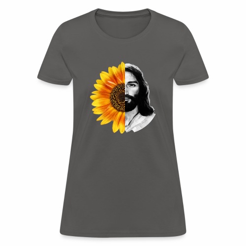 Jesus Christ Sunflower Christian God Faith Flower - Women's T-Shirt