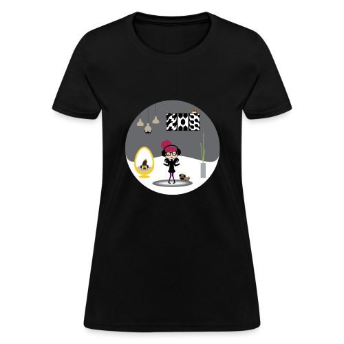 Stylish Girl Grooving to Her Own Beat - Women's T-Shirt