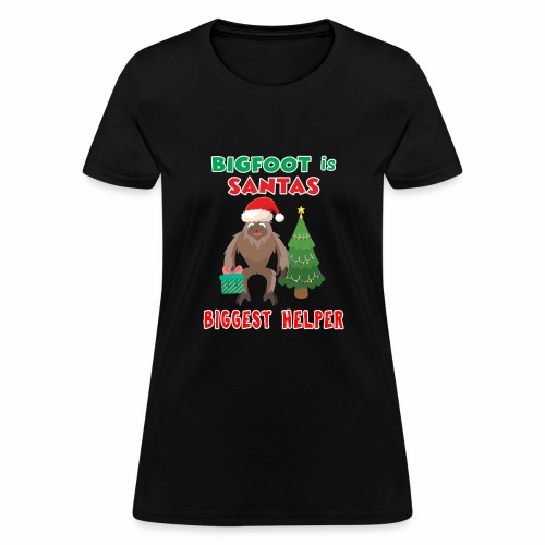 Santas Biggest Helper Squatchy Christmas Present. - Women's T-Shirt