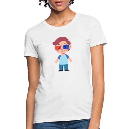 Boy with eye 3D glasses - Women's T-Shirt