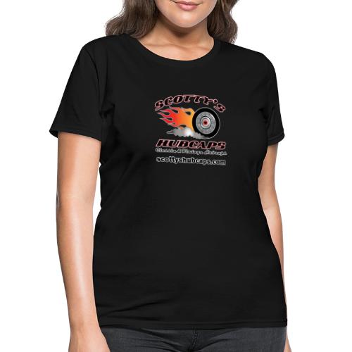 ScottysHubcaps Logo wWebsite WhiteOutline - Women's T-Shirt