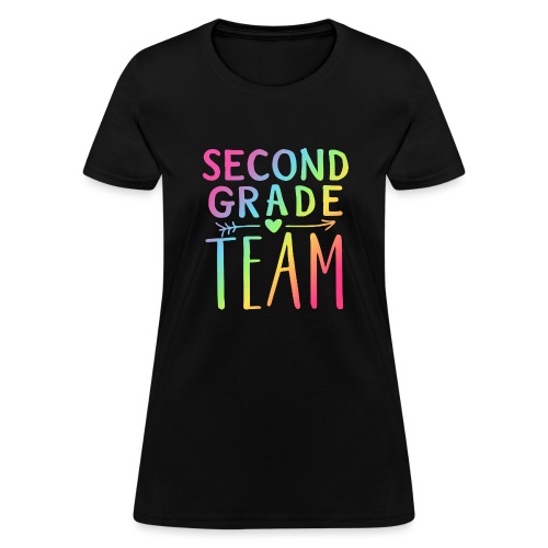 Second Grade Team Neon Rainbow Teacher T-Shirts - Women's T-Shirt
