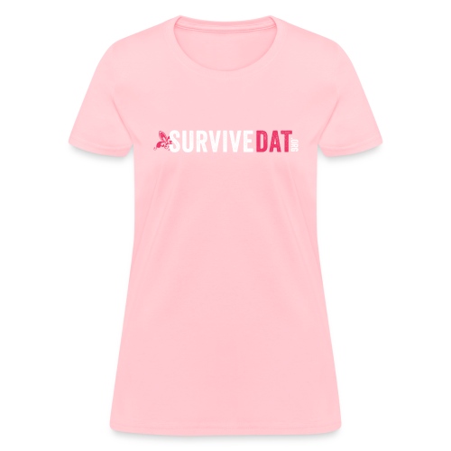 survive dat final logo horizontal pink white notag - Women's T-Shirt