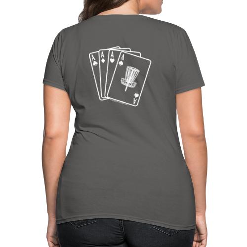 Disc Golf Aces Playing Cards White Print - Women's T-Shirt