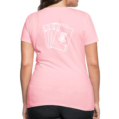 Disc Golf Aces Playing Cards White Print - Women's T-Shirt