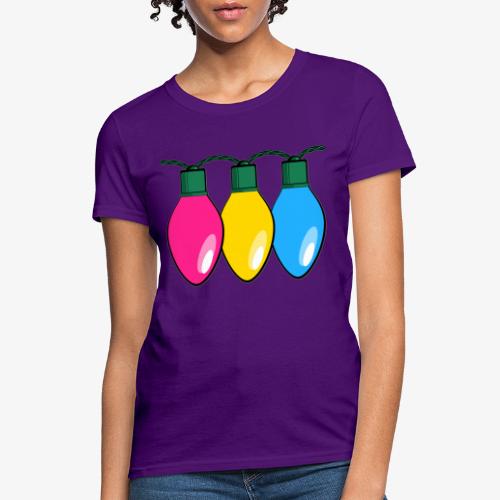 Pansexual Pride Christmas Lights - Women's T-Shirt