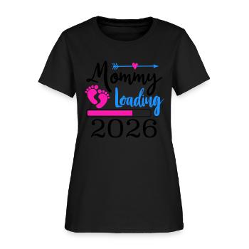 Mommy Loading 2026 with Heart and Baby Feet - Women's T-Shirt - black - Front