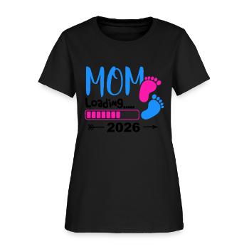 Mom Loading 2026 Baby Feet Design - Women's T-Shirt - black - Front