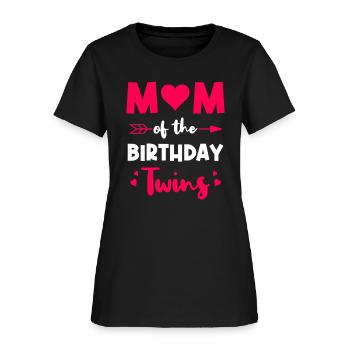 Mom Of The Birthday Twins Twinning Twin Sibling - Women's T-Shirt - black - Front