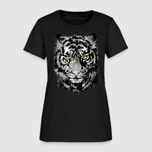 Gray Tiger Head Drawing - Black and white Tiger - Women's T-Shirt