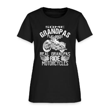 some grandpas play bingo real grandpas ride motor - Women's T-Shirt - black - Front