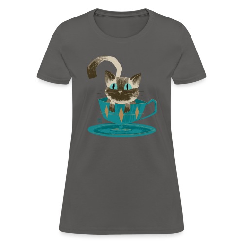 Cat in a Teacup by Kim B - Women's T-Shirt