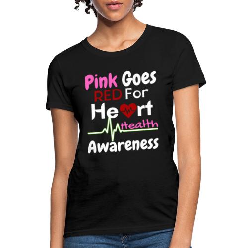 AKA Pink Goes Red For Heart Health Awareness - Women's T-Shirt