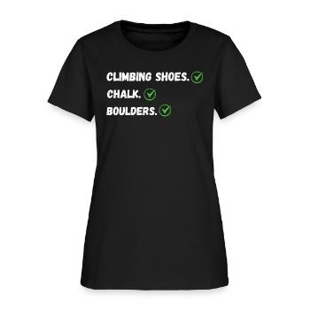Climbing Checklist | Rock Climbing - Women's T-Shirt - black - Front