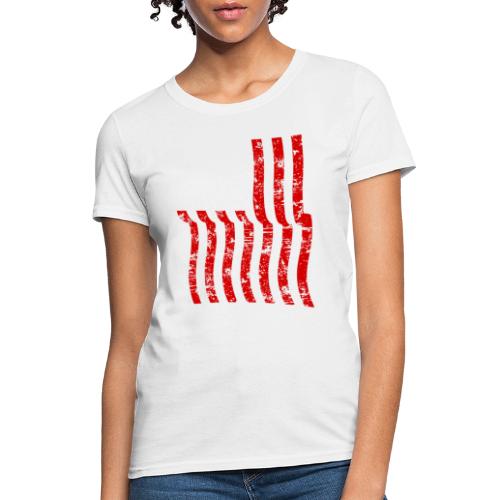 Vintage Waving USA Flag Patriotic T-Shirts Design - Women's T-Shirt