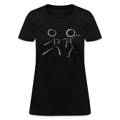 Tai Chi Stick Figures in White - Women's T-Shirt