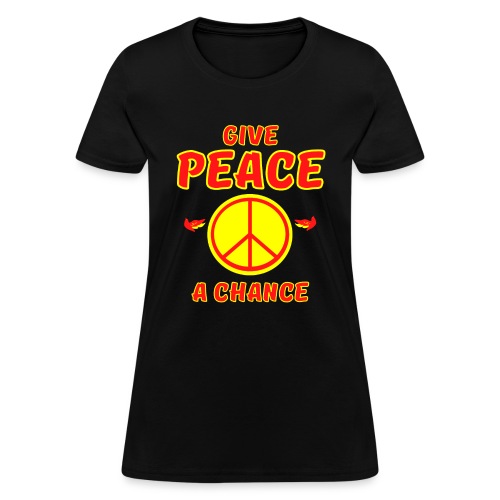 Give Peace A Chance | Peace Sign Dove Birds - Women's T-Shirt