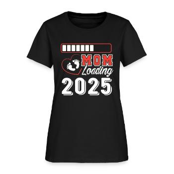 Expectant Mother 2025, Baby Loading 2025 - Women's T-Shirt - black - Front