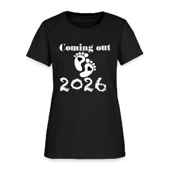 Coming Out 2026 Baby Feet Heart Design - Women's T-Shirt - black - Front