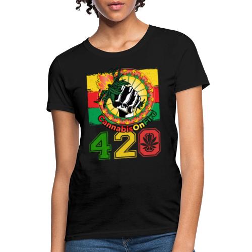 Antic 420 OnFire Herb Weed Marijuana Design - Women's T-Shirt
