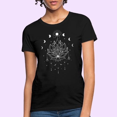 Third Eye White Lotus Flower - Moon Cycle Design - Women's T-Shirt