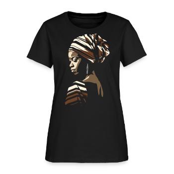 African Woman Africa Headwrap Headscarf Kente - Women's T-Shirt - black - Front