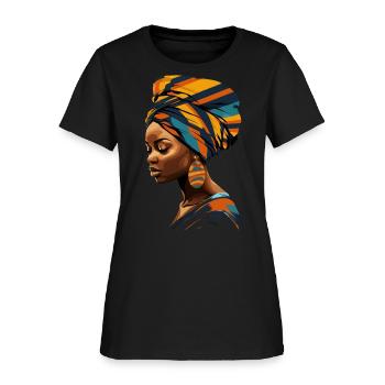 African Woman Headwrap Headscarf Africa Kente - Women's T-Shirt - black - Front