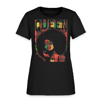 Black Queen Ethnic Kente Cloth African Pride - Women's T-Shirt - black - Front